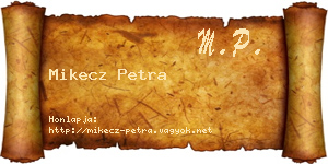 Mikecz Petra névjegykártya